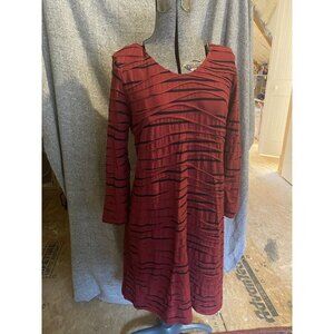 Habitat Zig Zag EveryDay Dress Dark Red Black Medium Clothes To Live In